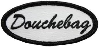 Douchebag Name Tag Patch Badge Novelty Symbol Sign Embroidered Iron On Applique