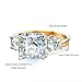 Samie Collection 3.67 ctw 3 Stone Cushion Cut CZ Engagement Ring, Gold Plated – Royal Wedding Inspired Bridal Promise Ring, Size 5-10