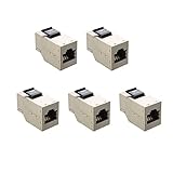 Cable Matters UL Listed 5-Pack RJ45 Shielded Cat6 Keystone Jack in-Line Couplers in Silver