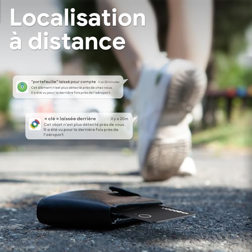 VOCOlinc Dual System Air Tag Card Pack of 2, Rechargeable Wallet Tracker Compatible with Android App Google Locate or iOS Apple Locate, Locator for Wallet/Luggage/Bags