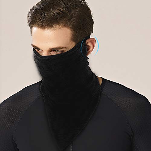 BOBILIFE Cooling Arm Sleeves and Face Mask with Neck Gaiter for UV Protection - Sun Block for Men & Women, for Outdoor Sports, Running, Golf, Cycling, Driving, Fishing (Black, Small/Medium)