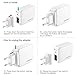 USB Wall Charger, Poweradd 4.8A/4 Port Worldwide Travel USB Charger with US/UK/EU/AU Plug for IPhone IPad Samsung Camera and Other USB Devices - White