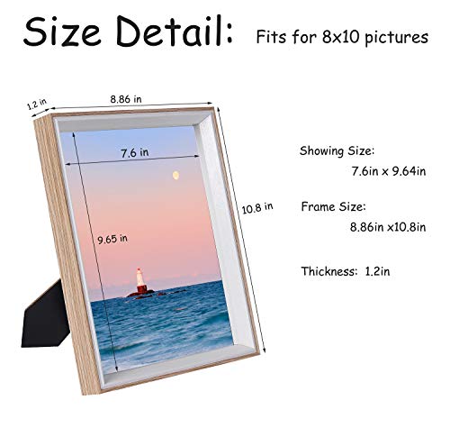 Shirly 8x10 Picture Frame Woodgrain 8x10 Frames for Tabletop Display Wall Mounting Decor 2 Pack Wood