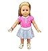 HappyBB Baby Doll Clothes Skirt Fits 16-18 inches American Girl Doll - Sun Flower Pattern Red Dress