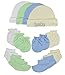 Songbai Baby Gift Set 100% Cotton Caps Socks and Mittens For Newborn Boys Girls (0-6 Months, 4-set/assorted)