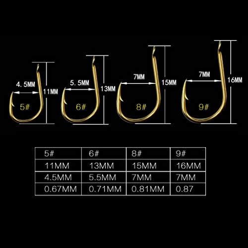Cuticate 炭素鋼 釣りフック バーブ フィッシングフック 釣り針 錆びない 約50個入り 全4サイズ B07rm4gyfn 606円