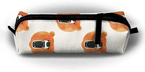 Students Pencil Case Orange Bear Fashion Pen Holder Makeup Bag Zipper Pouch
