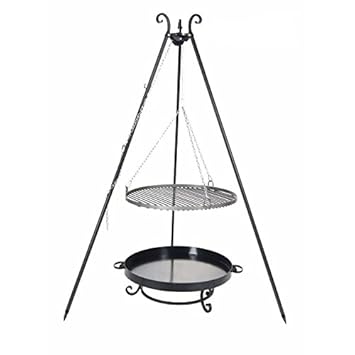 Hanging Grill Pan Tripod Steel 60cm Incl Fire Pit Pan 32 70cm