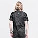 Black Shirt for Men Steampunk Short Sleeves Blouse Tops Rock Shirt with Snap Buttons