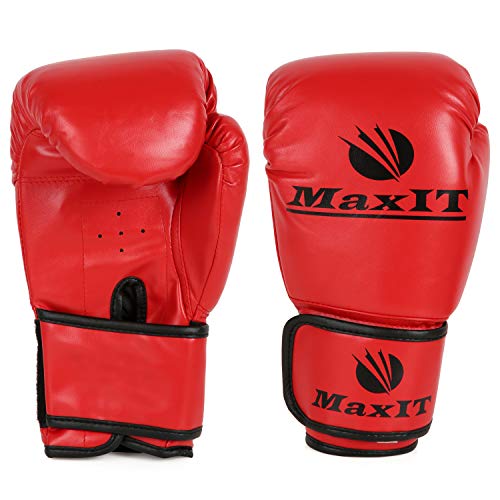 MAXIT Boxing Gloves for Training Kickboxing Punching Bag Mitt Sparring MMA Muay Thai or Fighting Sports - Red 12oz - Thumbnail 3