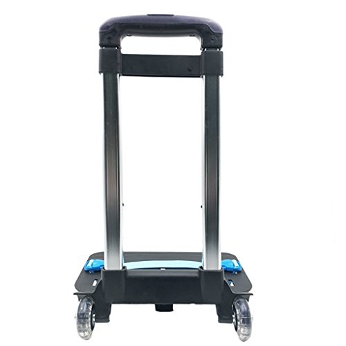 UEK Wheeled Trolley Hand Aluminium Alloy Folding Trolley Cart for Backpack (Blue, 2 Wheels