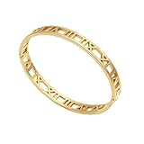 Baoliren 18k Gold Titanium Roman Numeral Bracelet Bangle for Women