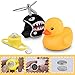 Bike Bells Lovely Duck Bicycle Horns Silicone Elasticity Belt Easily Install Bike Horns for Kids Sport Outdoor Cute Cycling Bell with LED Light
