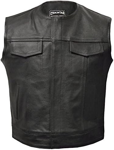 SkintanLeather Waistcoat in Black Opie