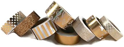 Washi Tape - Copper Metallic Foil Glitter Prints - 8 Spools