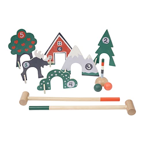 Manhattan Toy Through The Woods Two-Player 11-Piece Croquet Set for Kids with Travel Storage Bag