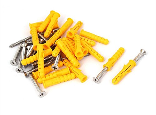 SamIdea 25-Pack Drywall and Hollow-wall Anchor Assortment Kit, M6 6*30mm SUS304 Stainless Steel Screw,Flat Head