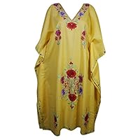Mogul Womens Caftan Resort MAXI DRESS Embroidered Kimono Luxe Designer Kaftan