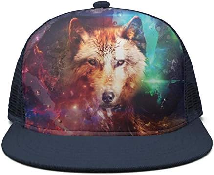 FanYe Galaxy Cool Lion Mesh Truck Hat Snapback Sport Baseball Caps Adjustable