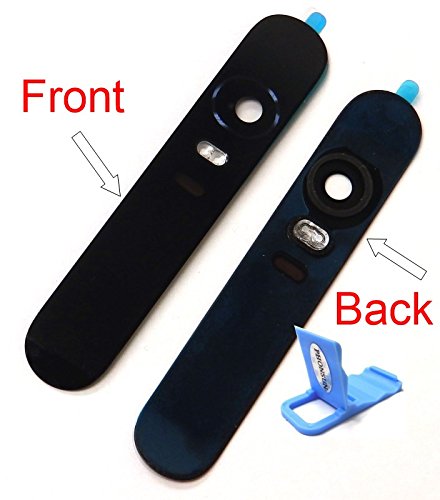 Original Back Rear Camera Lens REAL Glass Cover + Adhesive for Huawei Google Nexus 6P Black + PHONSUN Portable Cellphone Holder