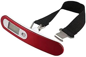 SZHULIEE. Szhuliee Luggage Scale for Digital Weight, Portable Travel Accessories, Suitcases Essentials, Bag, Pet Weighing, 110 Pounds, Battery Included, Backlight, LCD Display, Tare Function, Red Upgrade
