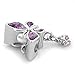 Third Time Charm Dangle Purple Butterfly Charm Beads for Bracelets (Purple)
