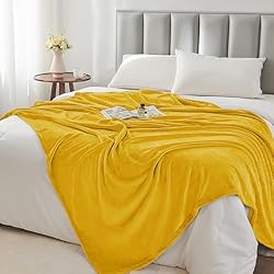 BEDELITE Fleece Blankets Queen Size Yellow Throw