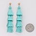 Jane Stone Fashion Tassel Earrings Statement Bohemian Multi Layered Gold Plated Mint Jewelry for Women Girls