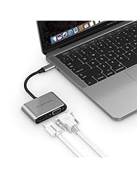 LENTION USB C a 4K HDMI y VGA Adaptador AV digital dual de pantalla Compatible 2018 MacBook Air y iPad Pro, último MacBook Pro (Thunderbolt 3), XPS 13 15, Surface Book 2   Go, Chromebook, más