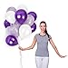 Metallic Pearl White Purple Balloons 72 Pack Thick Chrome Latex 12 Inch Purple Balloon Arch for Wedding Mardi Gras Graduation 2023 Party Decorations