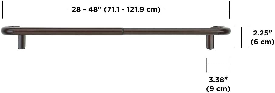 Umbra 242732-797-REM Twilight Single Curtain Rod Set – Wrap Around Design is Ideal for Blackout or Room Darkening Panels, 28-48, Bronze: Home & Kitchen