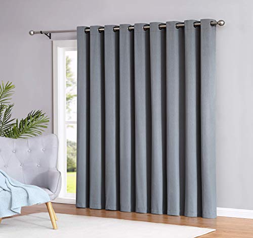 Madison - 100% Blackout Curtains - 84 Inch Long - Newly Innovated - Eco Friendly - Light Weight Fabric with Grommets - Heat and Light Blocking Drapes (1 Patio Panel 110" W x 84" Long, Dusty Blue)