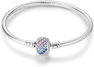 Damen Armband 925 Sterling Silber, Armbänder mit Herz Verschluss Moments Schlangen Gliederarmband Armkette Valentinstag Muttertag Geburtstags Weihnachten Geschenk für Frauen Freundin Mama