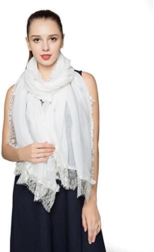 Women's Lightweight Soft Lace Scarf,Gzcvba Contracted Style four sides Floral Lace Scarves Wrap Shawl