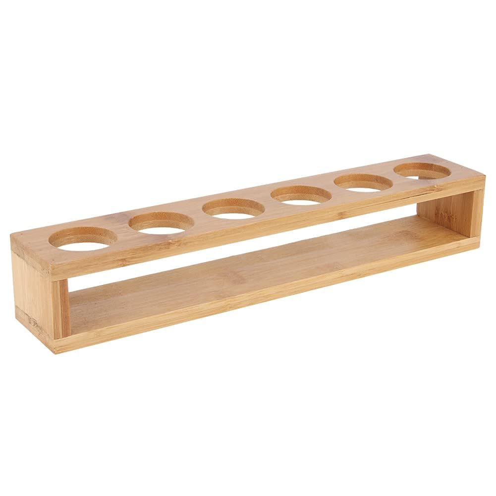 6 Shot Glass Holder, Cocktail Holder Wood Tray Wood Rack Drinks Serving Board Organizer for Liquor Shots Whisky Brandy Vodka Rum