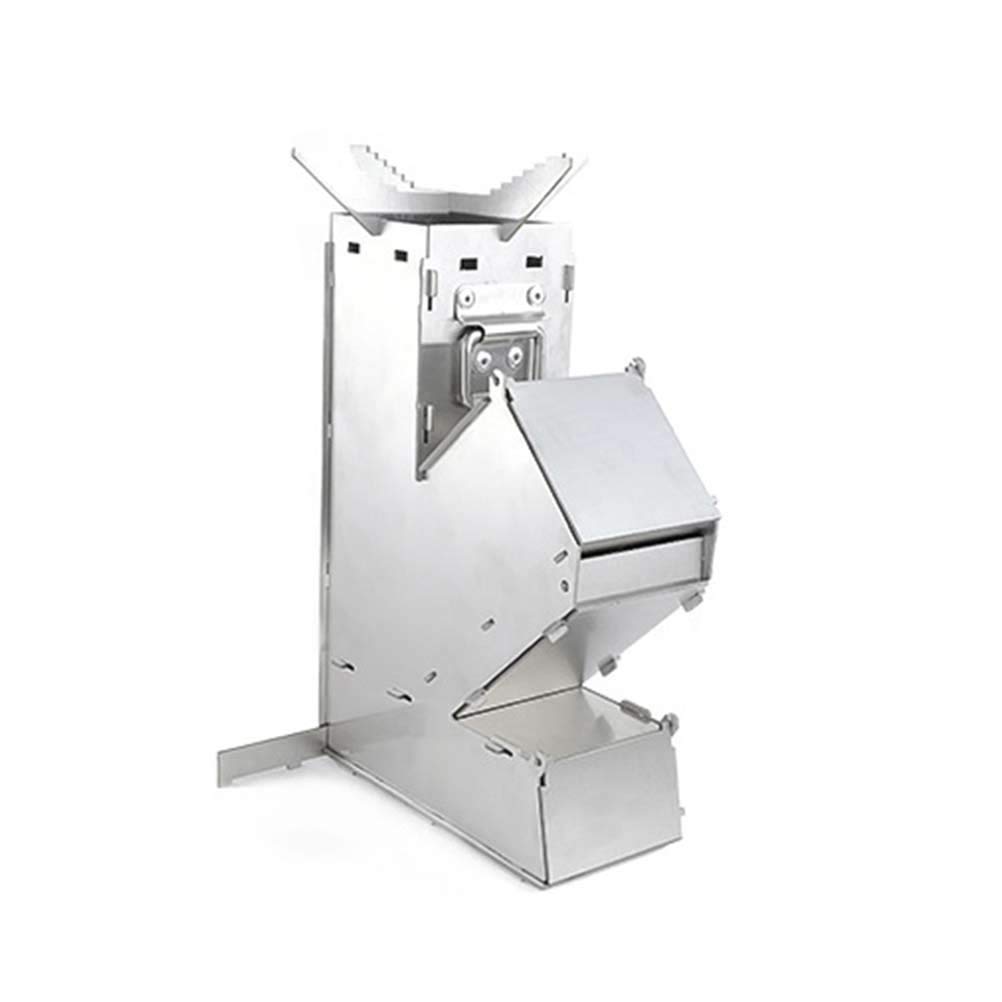 Sarari Wooden Burning Stove, Stainless Steel Folding Rocket Portable Backpack Stove for Picnic Camp Hiking Accessories