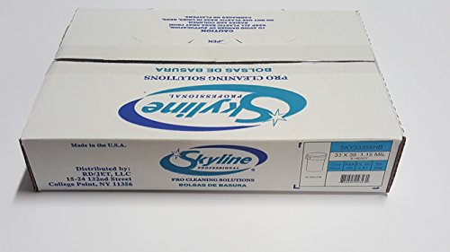 Skyline 33 Gallon Garbage Bags - 100 Count - Commercial Grade X-Heavy Duty Trash Bags - 1.15 MIL Thick - Made in USA