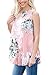 Dokotoo Womens Summer Sexy Boho Floral Tunics Plus Size Tops Blouses T Shirts Tank Pink X-Large