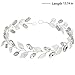 Yean Wedding Headband, Silver Bridal Hair Wreath Leaves Long Hair Vine Bridal Halo Wedding for Women and Girls