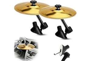 Car Cymbal Air Vent, Mini Drum Crash Cymbal For Car Vent, Fun Dashboard Accessory for All Type of Vehicles (2, Gold)