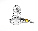 Great Mountain Male Chastity Device Cock Cage metal Chastity Belt Penis Cage Sex Toys with Lock for Man(Silver) (2)