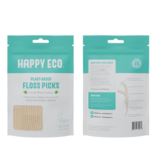 Natural Dental Floss Picks (200) Vegan, Sustainable, Reusable Floss