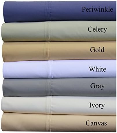 Abripedic 22" Deep Pocket Solid Gold California King 300TC sheet set- Breathable Crispy Soft Percale Sheets