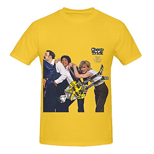 Cheap Trick Next Position Please Rock Mens O Neck Cotton T Shirt Yellow