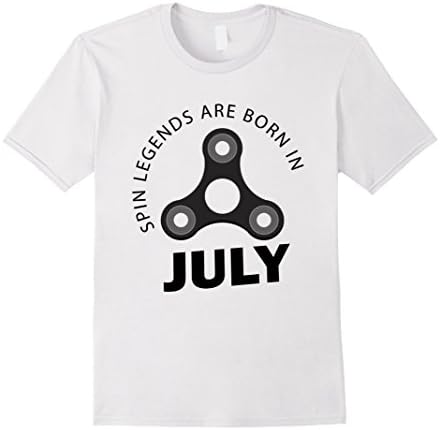 Mens Spin Legends Are Born In July, Fidget Spinner gift T-Shirt Medium White