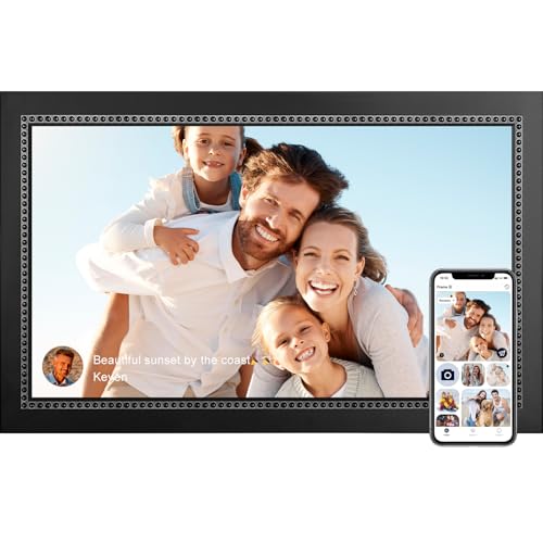 Humblestead digitaler Bilderrahmen 15.6 Zoll, 1920x1080 HD IPS Touchscreen Wi-Fi elektronischer Bilderrahmen, 16GB Speicher, Auto-Drehen, Wandmontage,