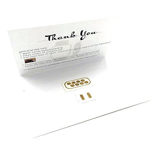 Apple watch LTE crown dots, set of 8 color dots for series 0, series 1, series 2, series 3, plus FREE x2 matching side buttons (Polished Gold) - Thumbnail 4