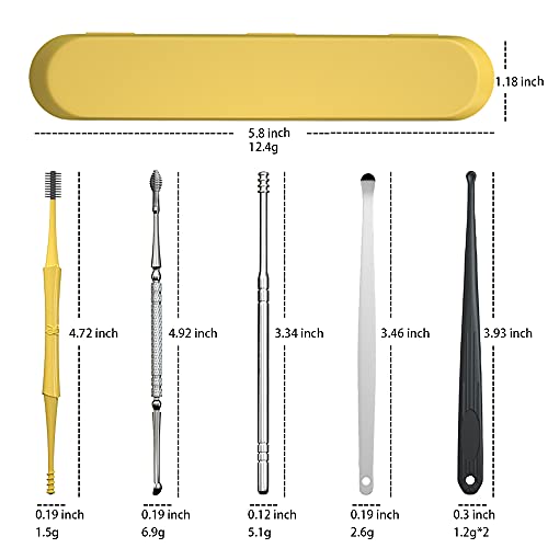 6-in-1 Ear Pick Set, Ear Wax Removal Kit, Professional Ear Cleansing Tool Set, Reusable Ear Pick Earwax Removal Kit with a Storage Box