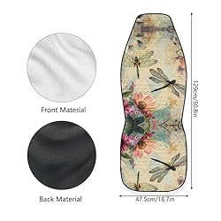 Rnyleeg Retro Seat Cover for Car Flower Dragonfly