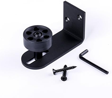 Sliding Barn Door Roller Guide - Sits Flush on Floor, Adjustable to Fit all Sizes, Powder Coated Steel for Durability, Bearing for Smooth Rolling, Wall Mount Stay Guide, Barn Door Accessories Hardware